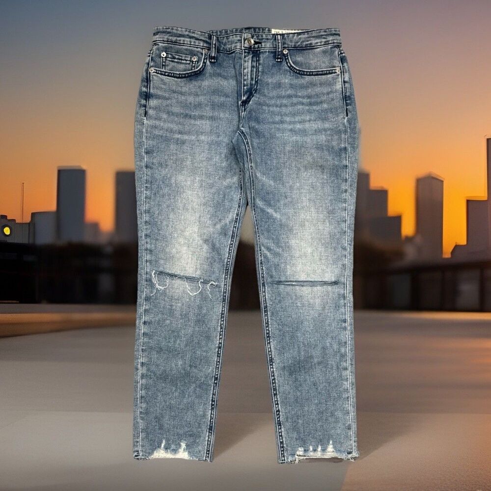 Rag & Bone Dre Low Rise Slim Boyfriend Jeans 26 (30x26) Mendecino Distressed - Picture 11 of 12